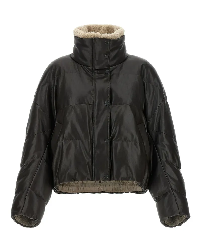 Brunello Cucinelli quilted leather jacket - Braun Braun