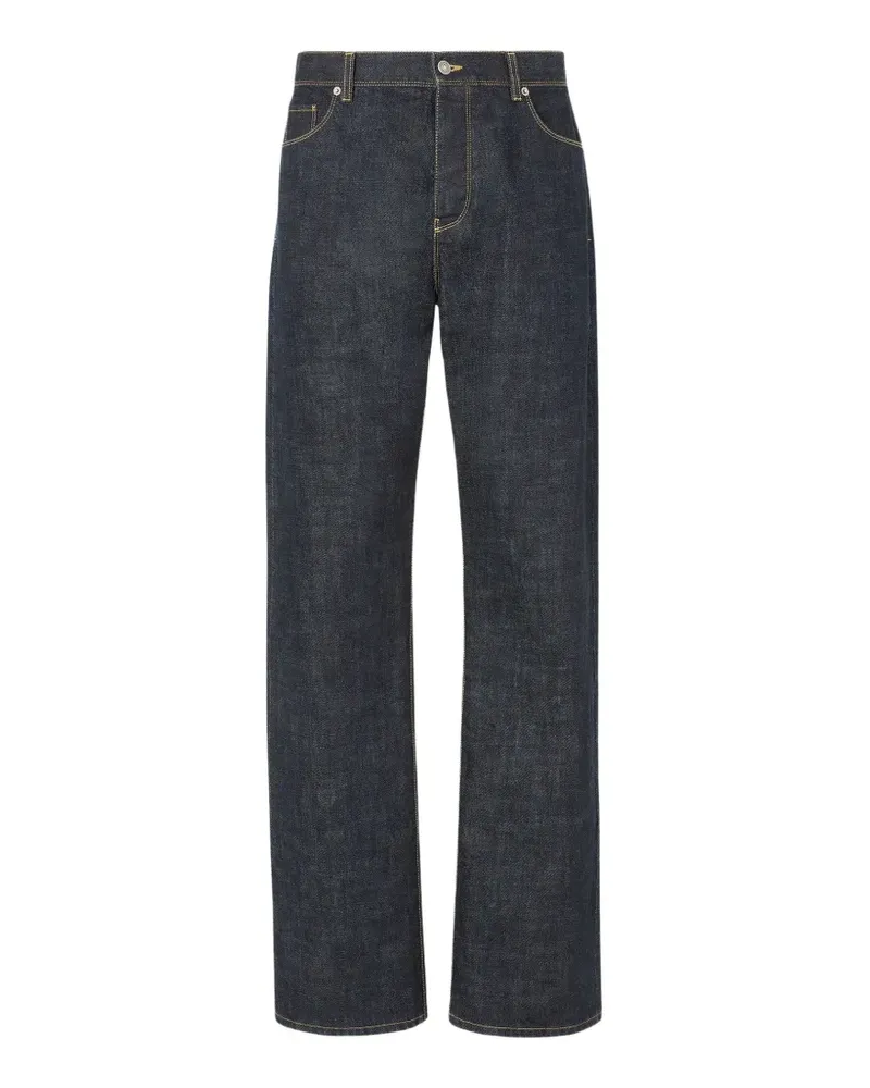 Fendi Straight-Leg-Jeans mit Kontrastnähten - Blau Blau