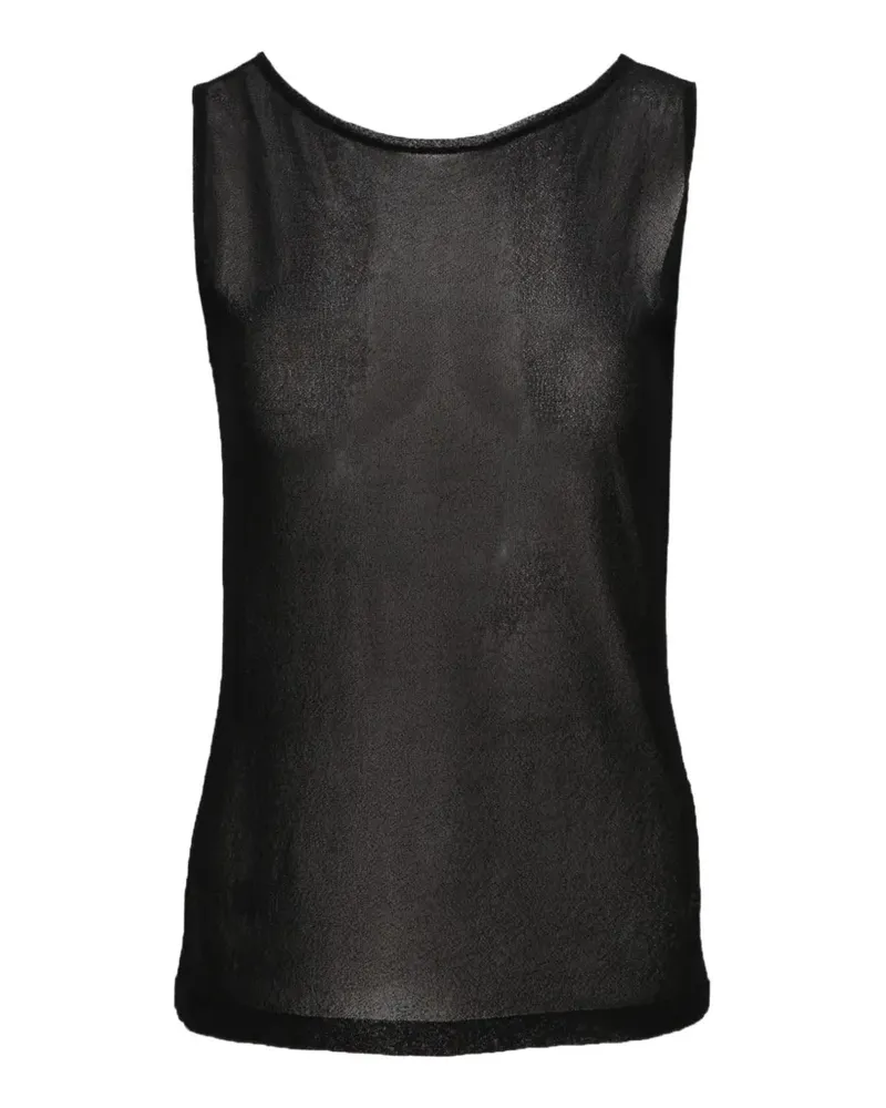 Isaia sheer knit top - Schwarz Schwarz