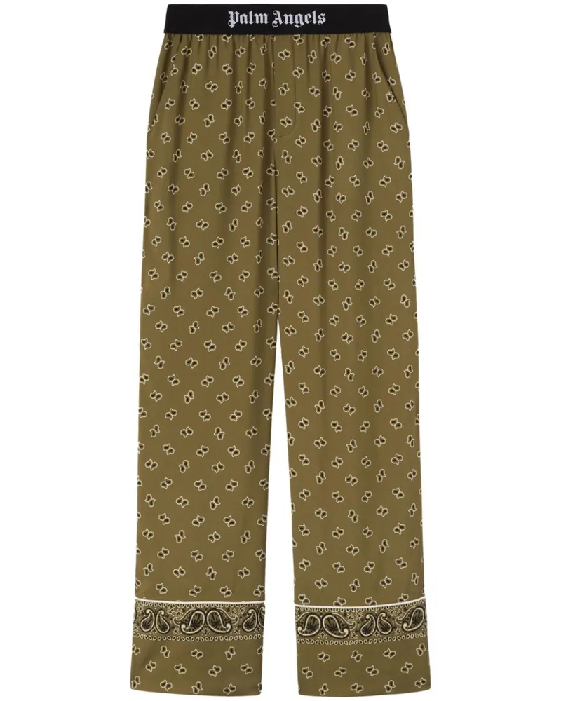 Palm Angels Gerade Hose mit Paisleymuster - Grün Grün