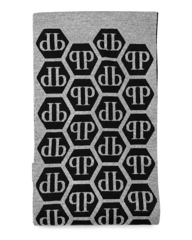 Philipp Plein Schal mit Logo-Print - Blau Blau
