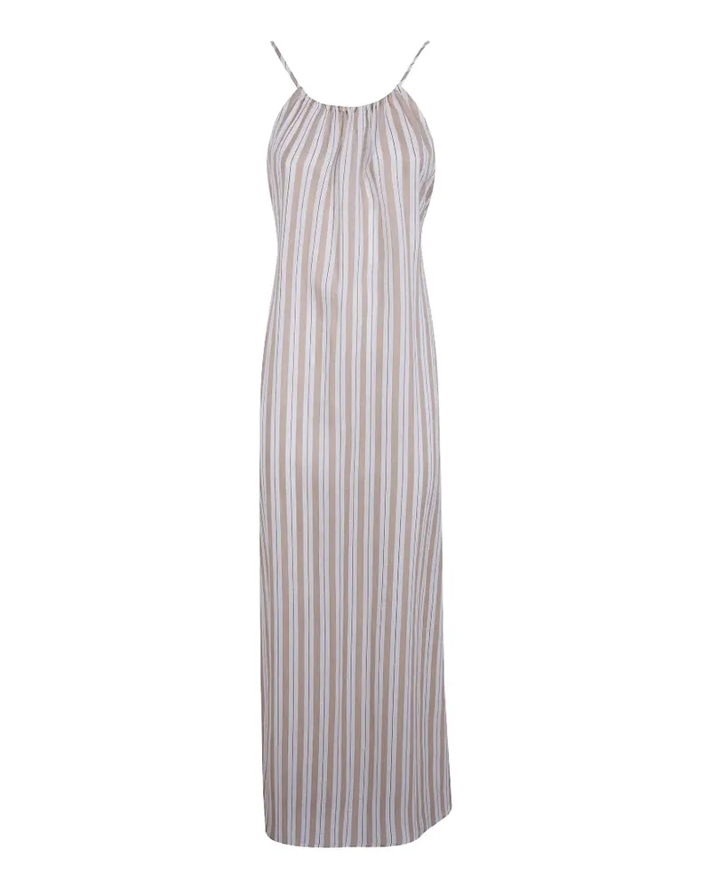 Semicouture striped halterneck dress - Nude Nude