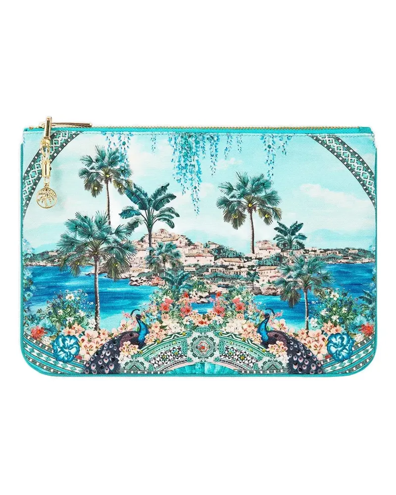 Camilla small printed clutch bag - Blau Blau