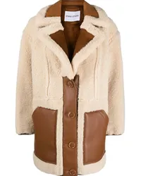 STAND Mantel aus Faux Shearling Braun