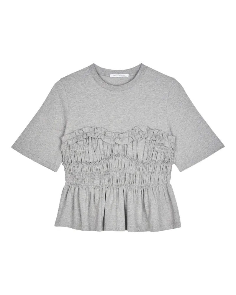 Cecilie Bahnsen Gerafftes T-Shirt - Grau Grau