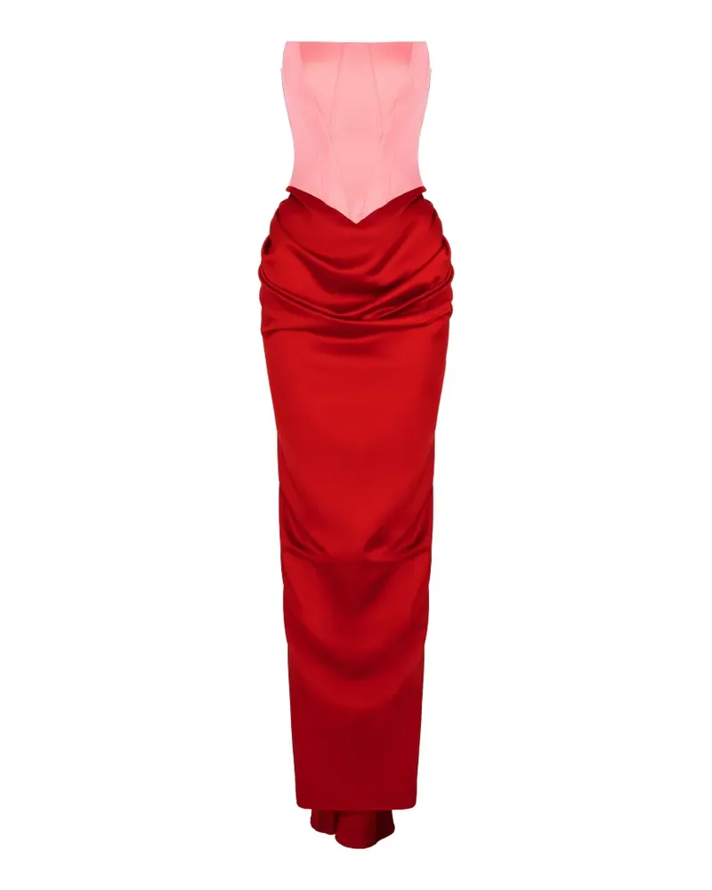 V:PM ATELIER Flavia corset-style draped maxi dress - Rot Rot