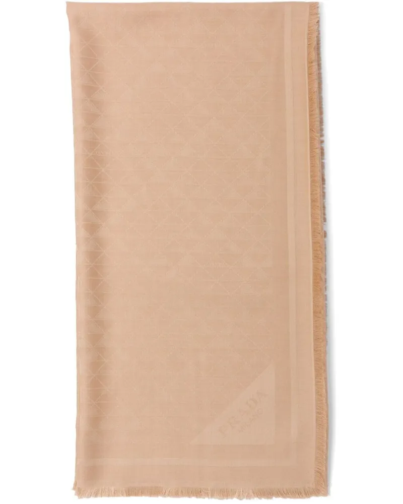 Prada Symbole Jacquard-Schal mit Logo - Nude Nude