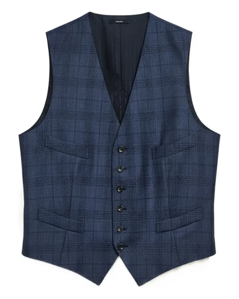 Tom Ford Karierte Weste - Blau Blau
