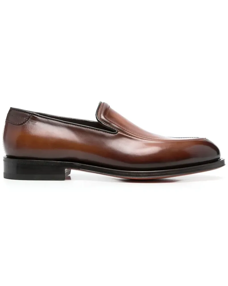 Santoni Loafer im Used-Look 25mm - Braun Braun