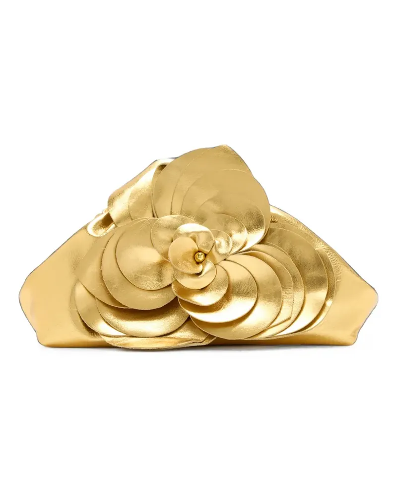 Vanina Rendez Vous floral-appliqué clutch bags - Gold Gold