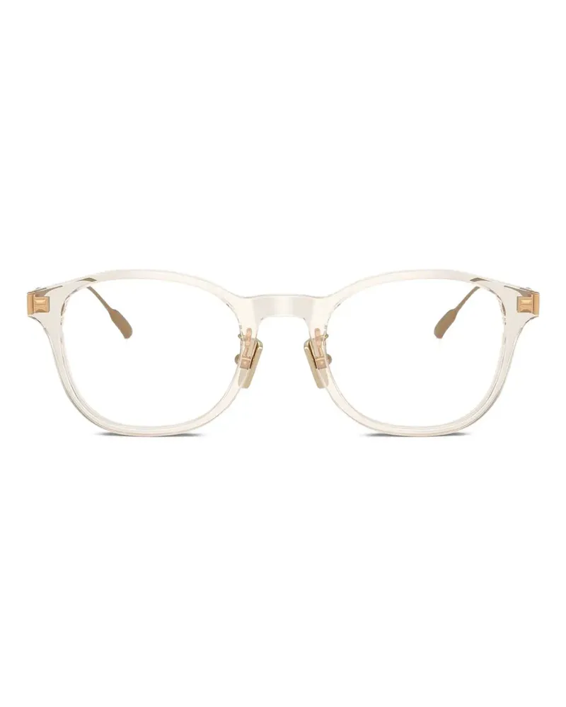 Moncler Runde Brille mit transparentem Gestell - Nude Nude