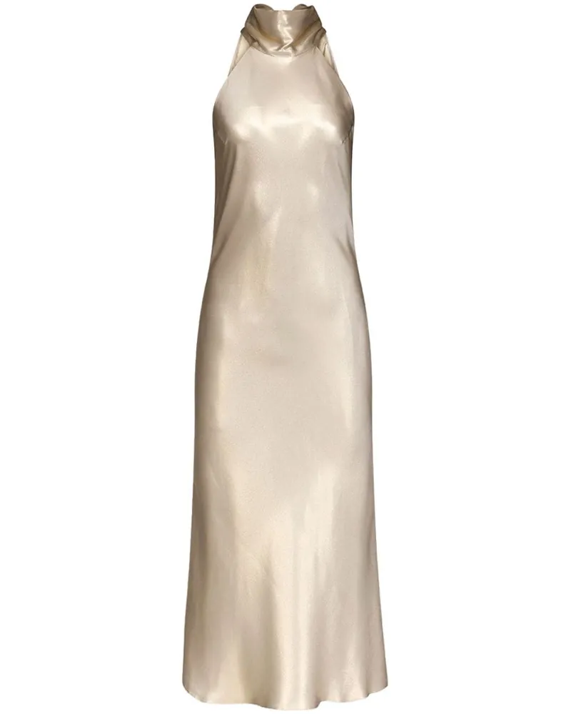 GALVAN Sienna Neckholder-Kleid - Gold Gold