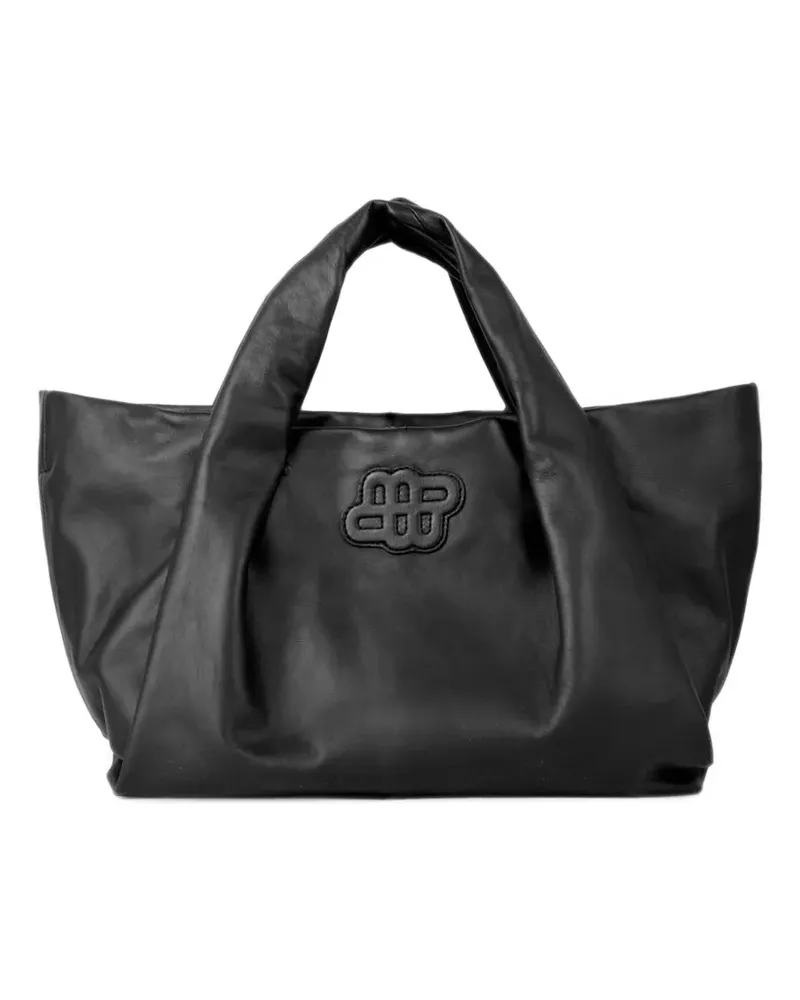 MUNTHE Lix Tote Bag mit Logo-Patch - Schwarz Schwarz