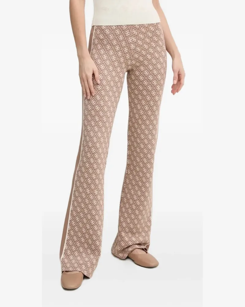 Guess Ausgestellte Hose mit Logo-Muster - Rosa Rosa