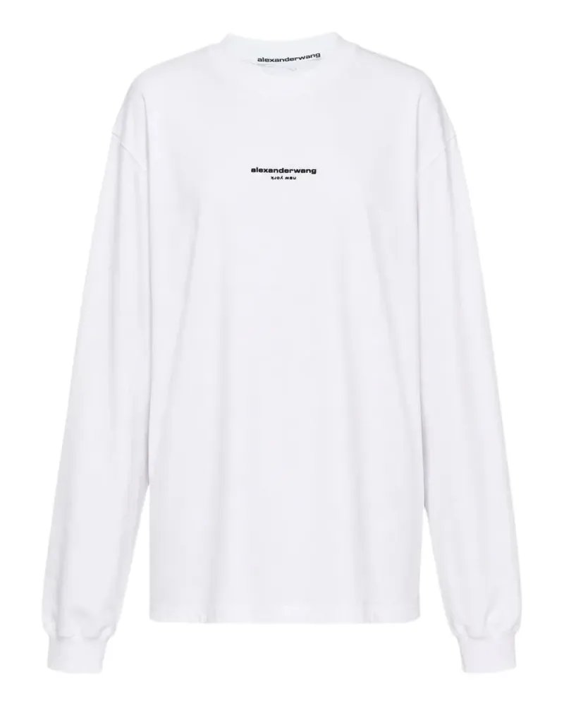 Alexander Wang logo-print long-sleeve T-shirt - Weiß Weiß