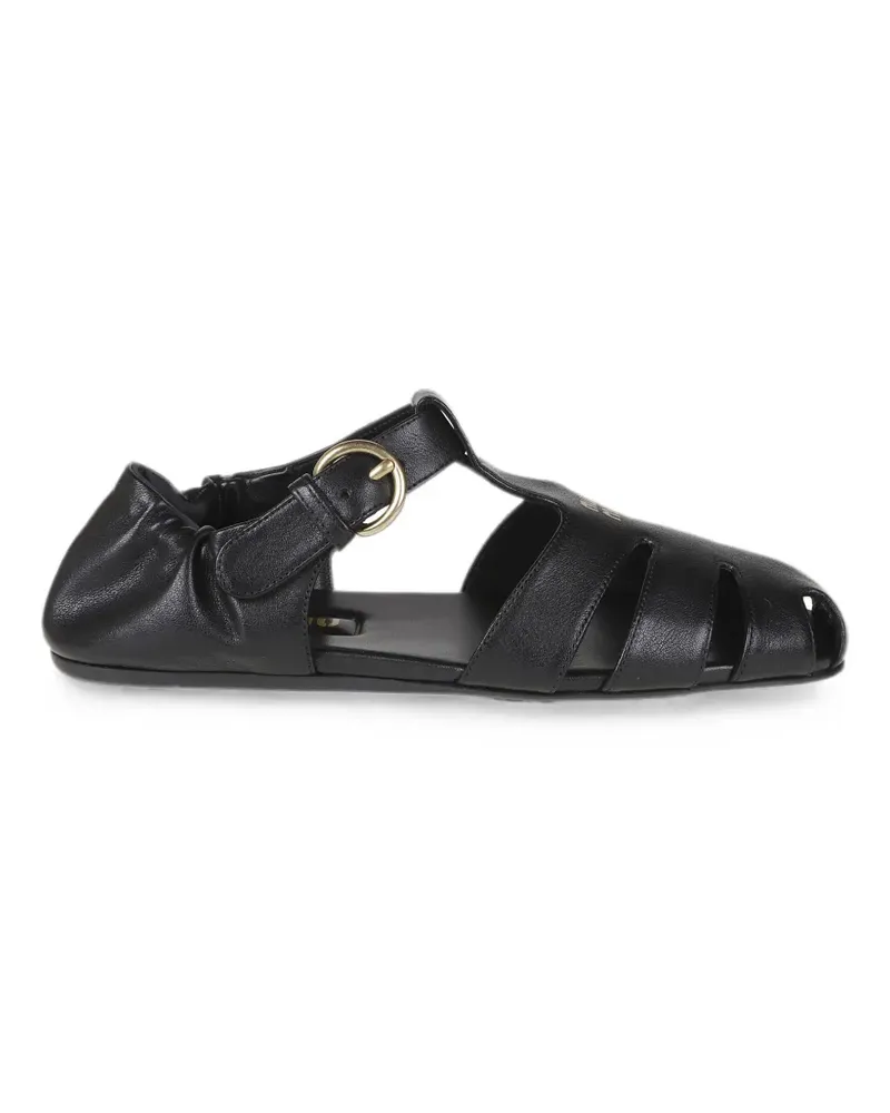 Miu Miu Sandalen mit Logo - Schwarz Schwarz