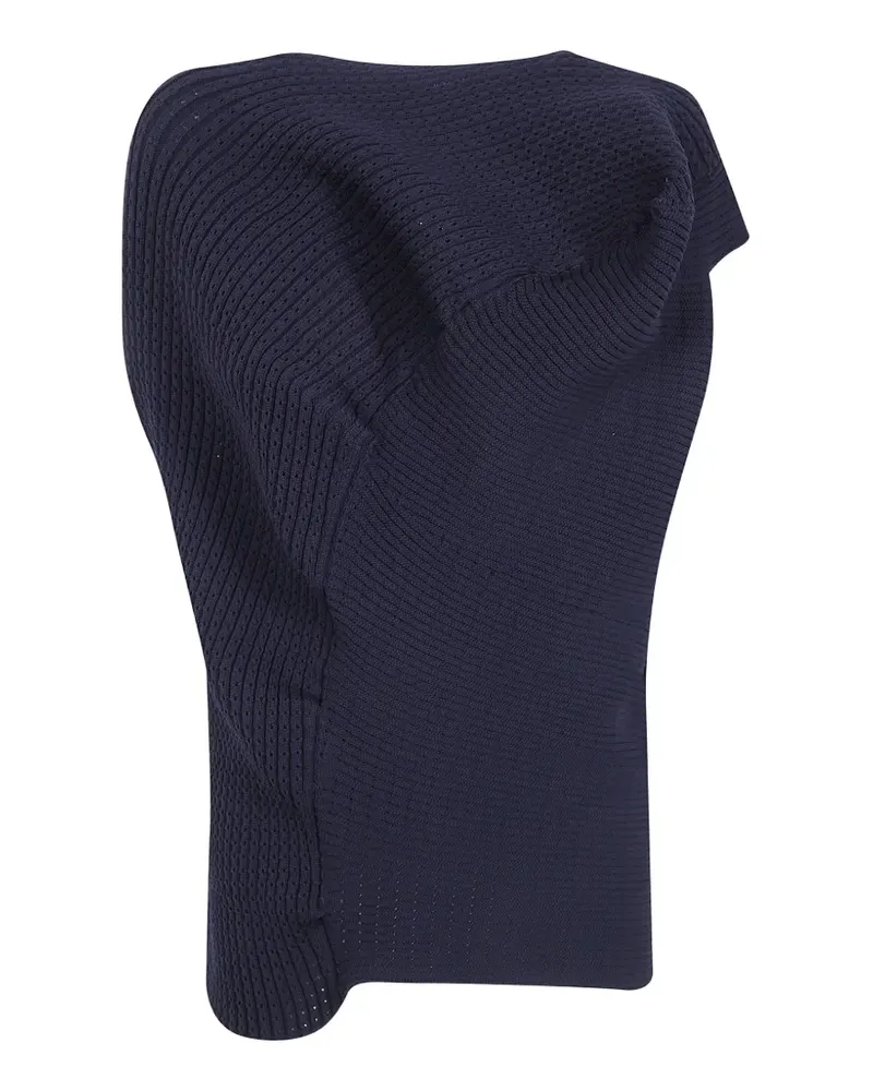 Issey Miyake asymmetric ribbed-knit top - Schwarz Schwarz