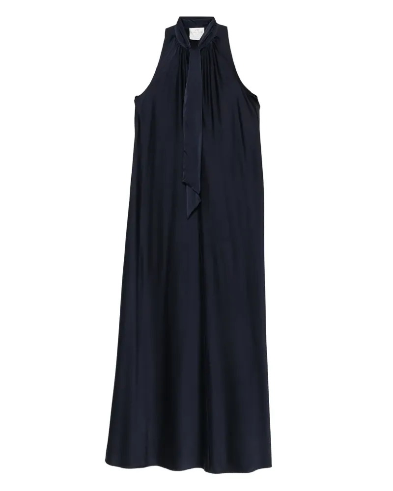 forte_forte Maxikleid mit Schleifenkragen - Blau Blau