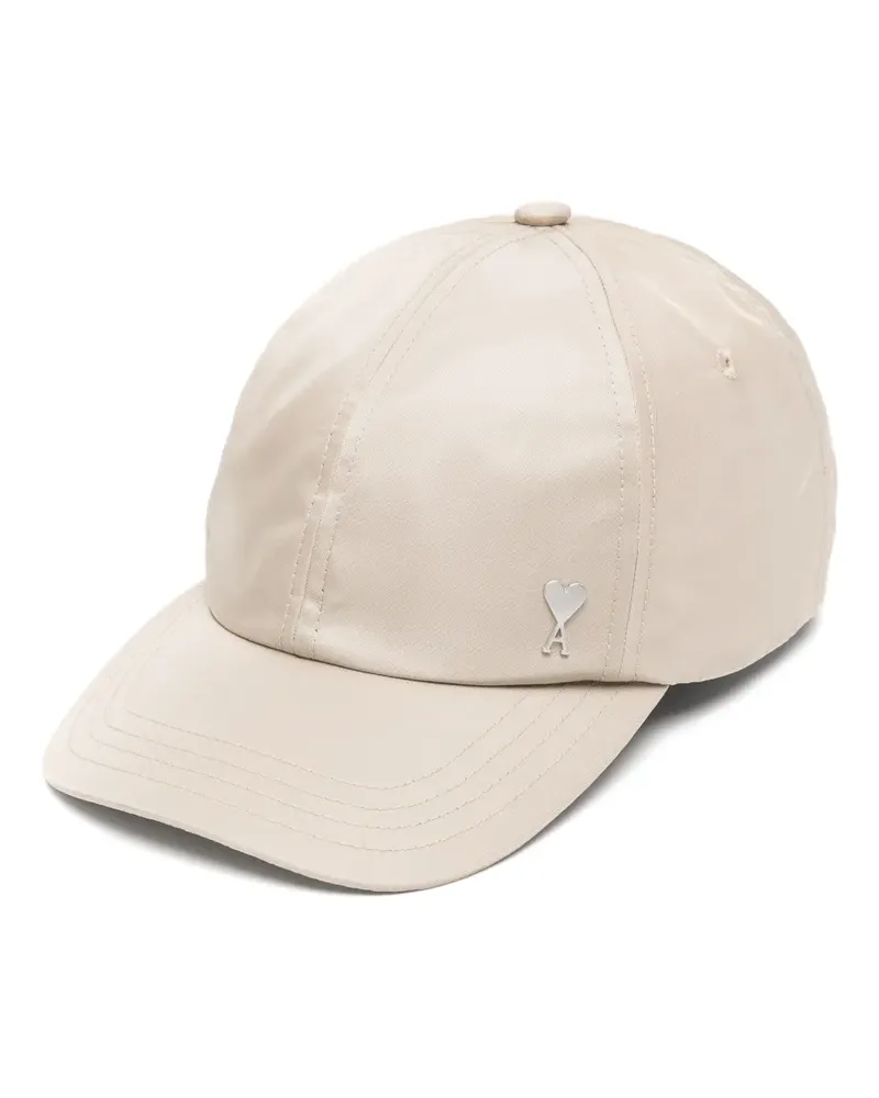 AMI Paris logo-plaque baseball cap - Nude Nude