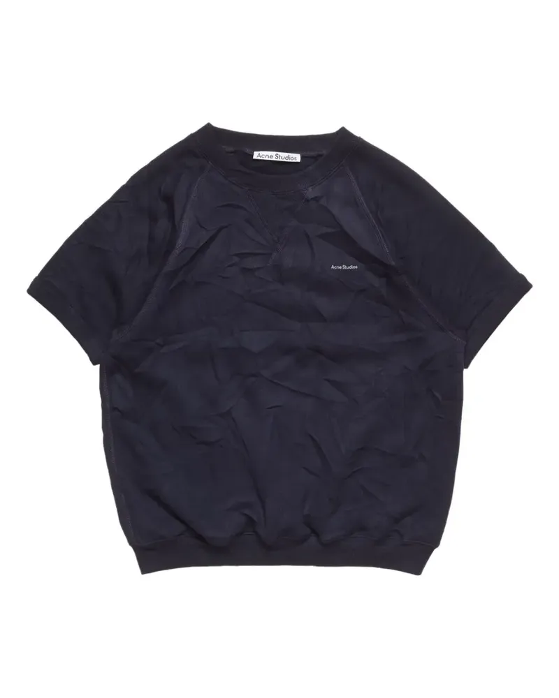 Acne Studios Kurzärmliges Oberteil in Knitteroptik - Blau Blau