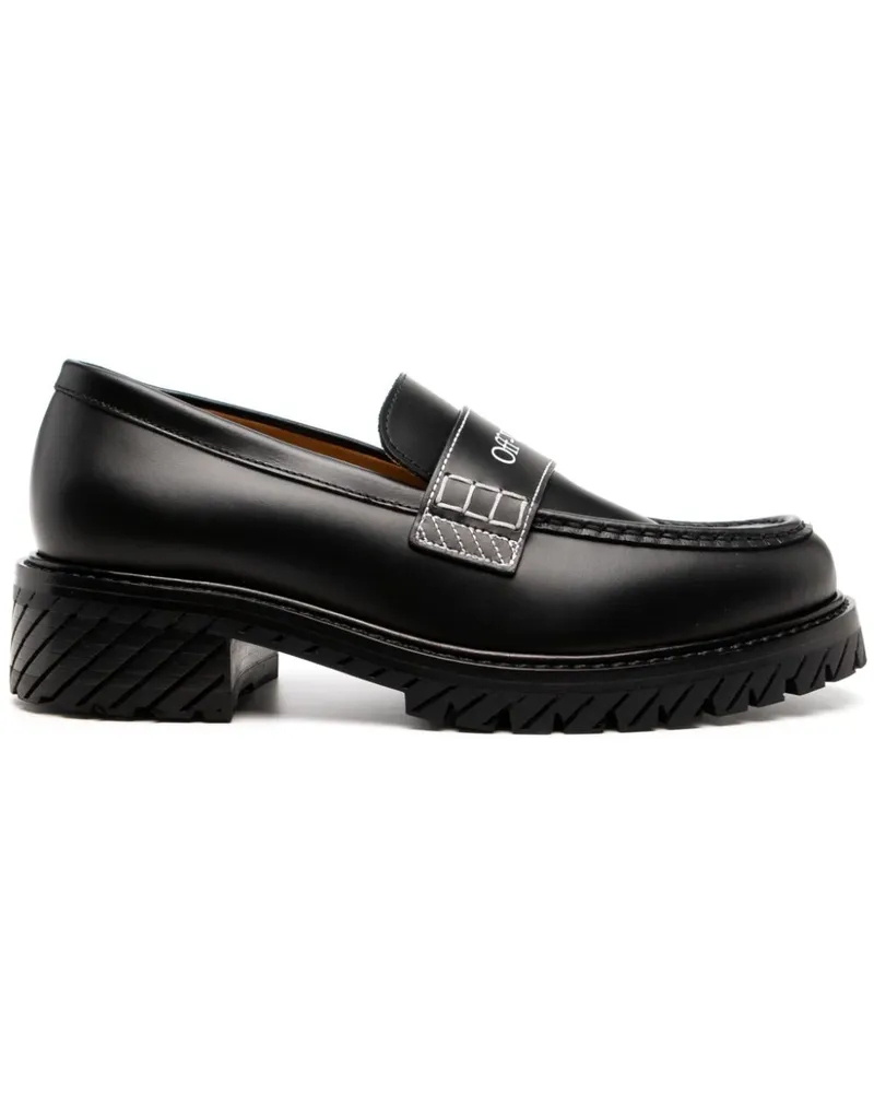 OFF-WHITE Military Loafer mit Logo-Print - Schwarz Schwarz