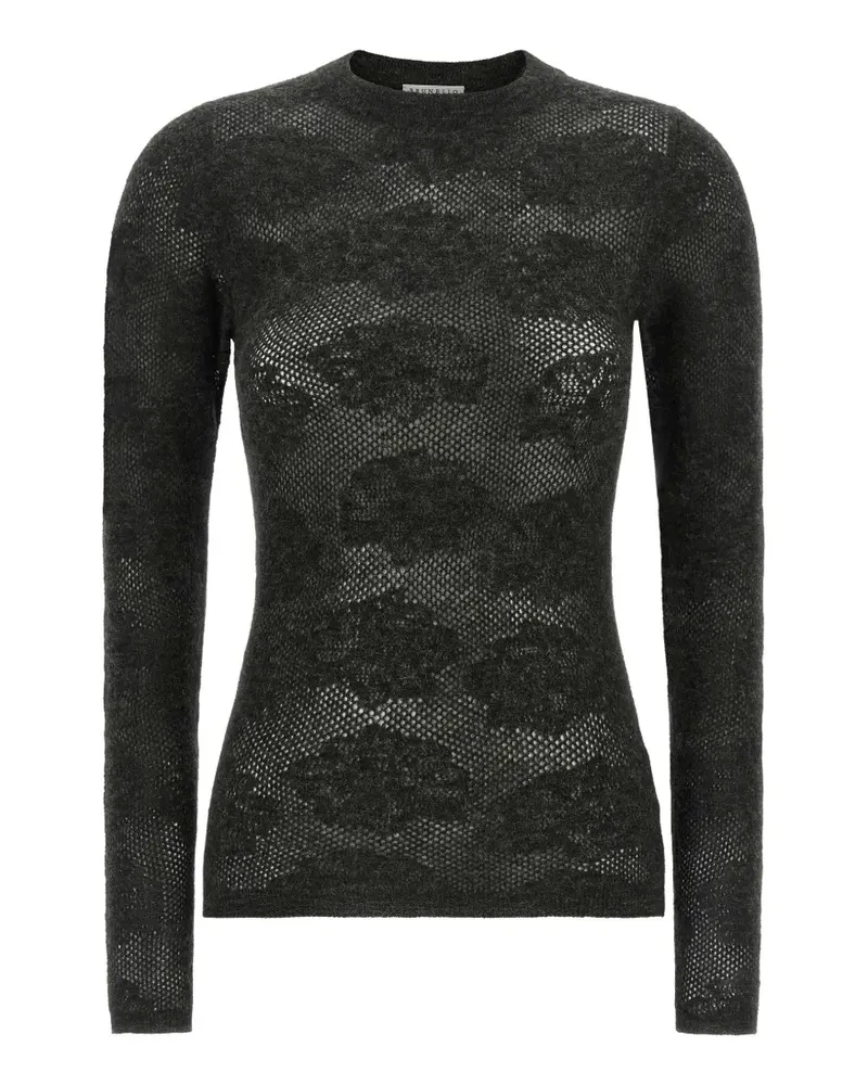 Brunello Cucinelli Flower Lace Pullover - Grau Grau