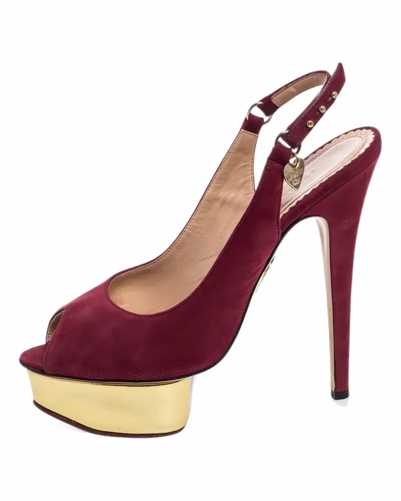 Charlotte Olympia Slingback-Sandalen mit Peeptoe - Rot Rot