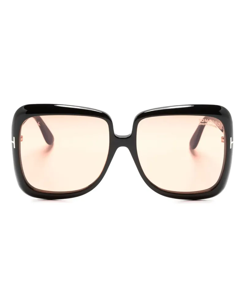 Tom Ford Sonnenbrille mit Oversized-Gestell - Schwarz Schwarz