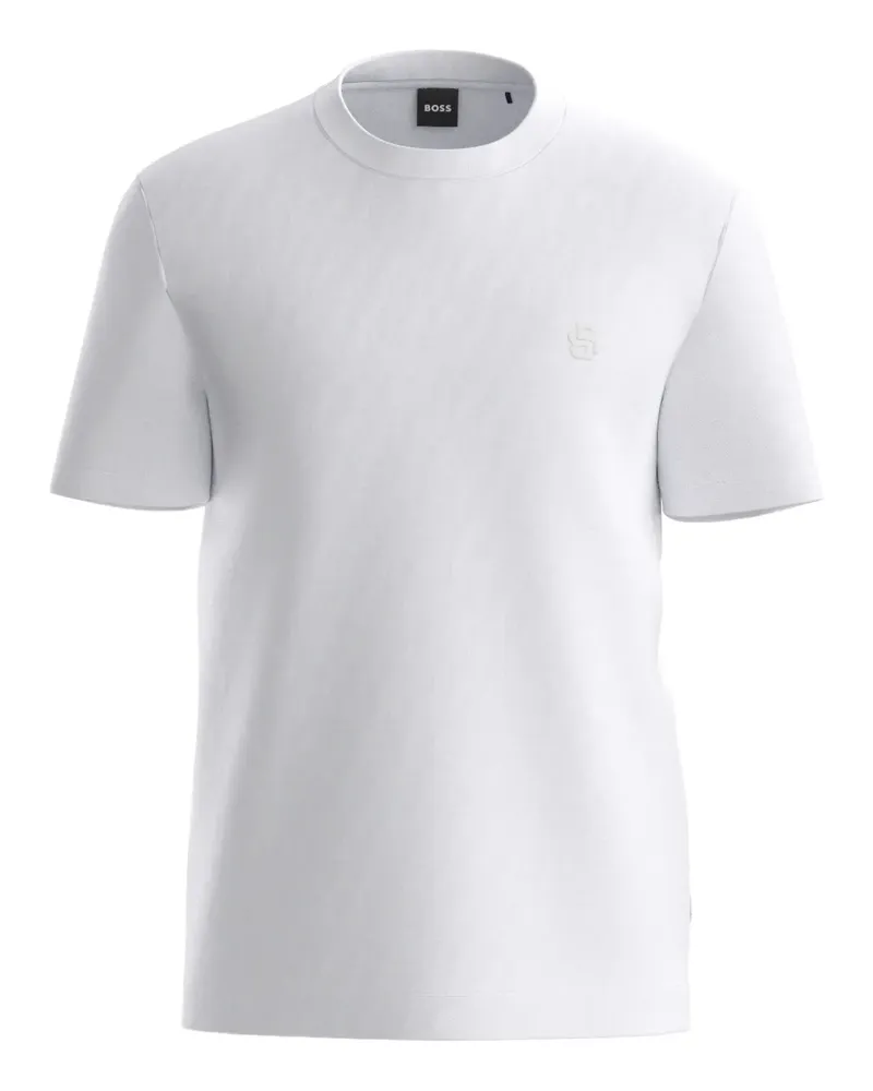 HUGO BOSS T-Shirt mit Logo-Stickerei - Weiß Weiß