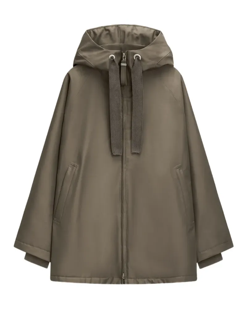 G-Lab Pure drawstring hooded oversized jacket - Braun Braun