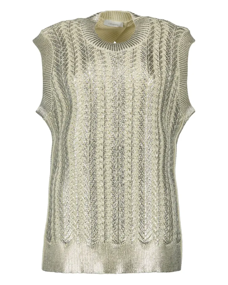 Paco Rabanne Strukturiertes Stricktop - Nude Nude