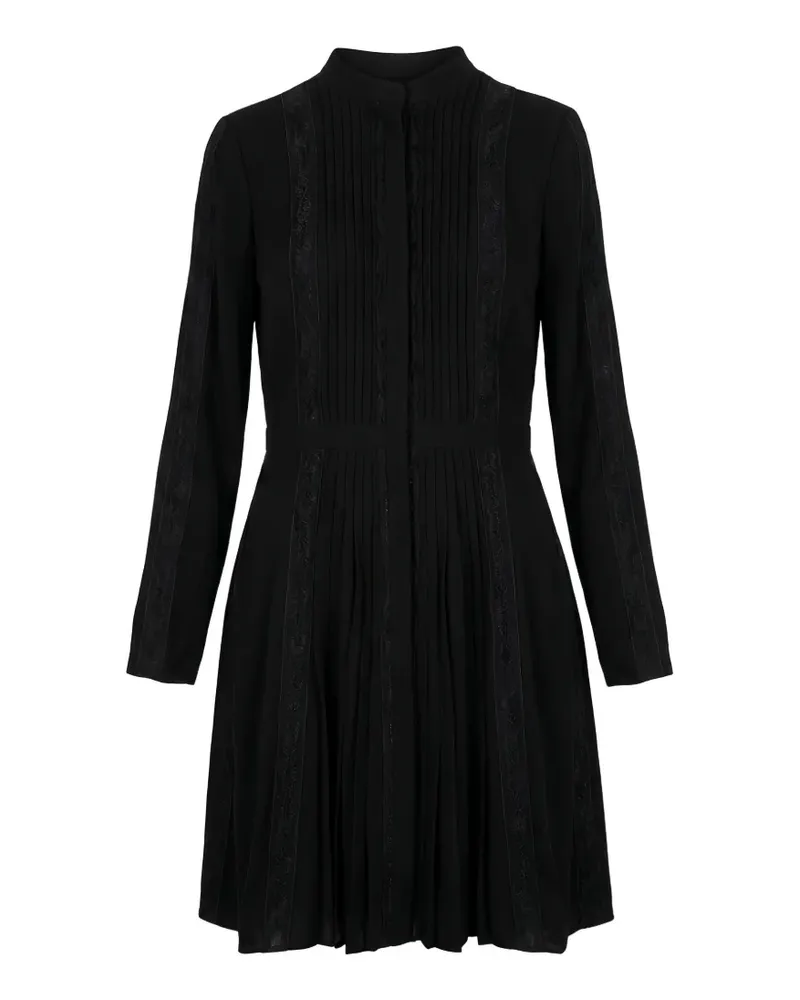Valentino Garavani lace-panelled pleated mini dress - Schwarz Schwarz