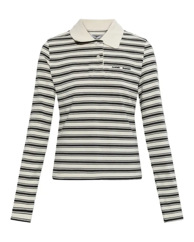 Samsøe & Samsøe Gestreiftes Sadonell Poloshirt - Nude Nude