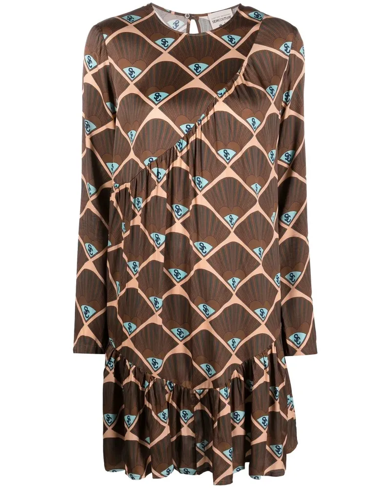 Semicouture Gemustertes Kleid - Braun Braun