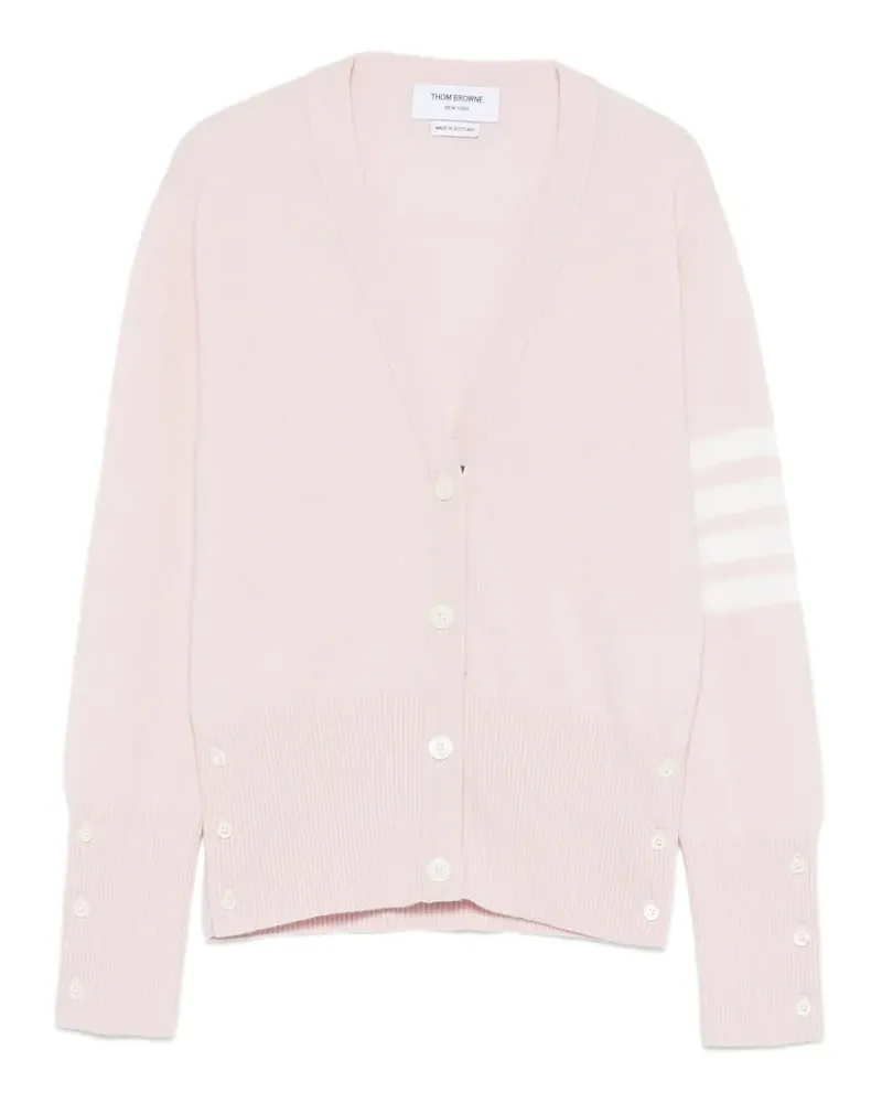 Thom Browne Kaschmircardigan mit Logo-Streifen - Rosa Rosa