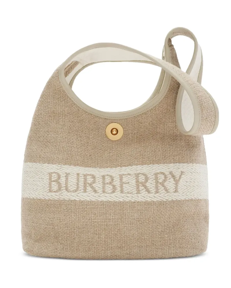 Burberry Kleine Canvas-Schultertasche mit Logo-Verzierung - Nude Nude