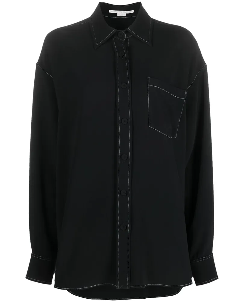 Stella McCartney Hemd mit Kontrastnähten - Schwarz Schwarz