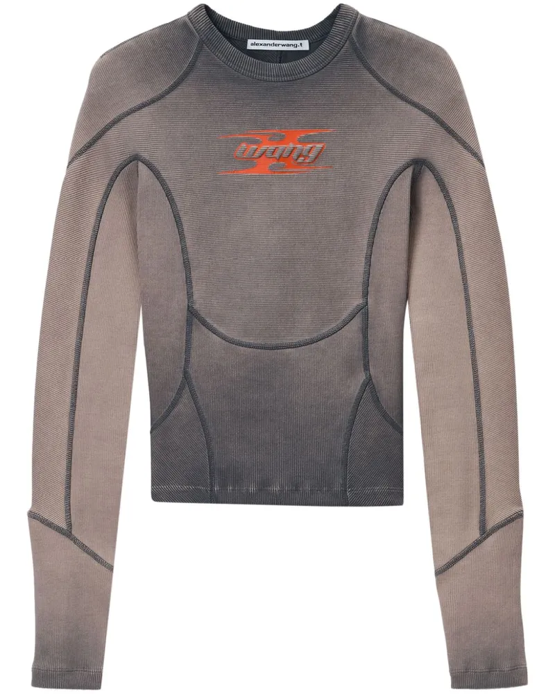 Alexander Wang T-Shirt mit Logo-Stickerei - Grau Grau