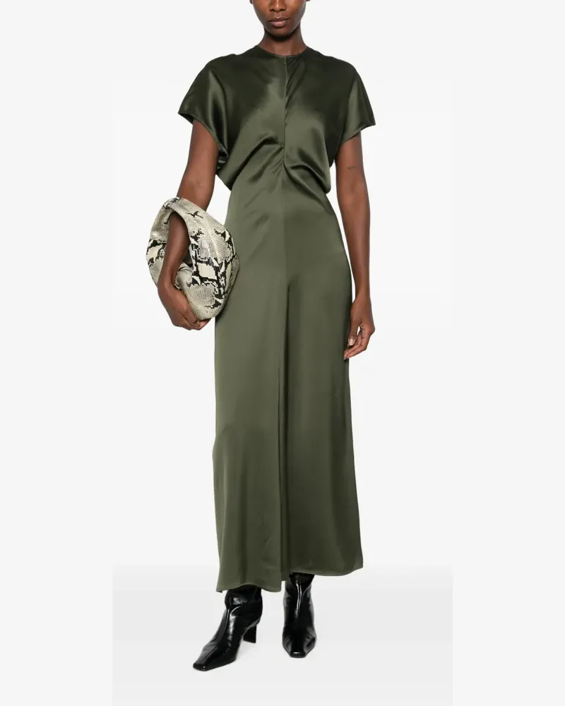 Totême Maxikleid mit Raffungen - Grün Grün