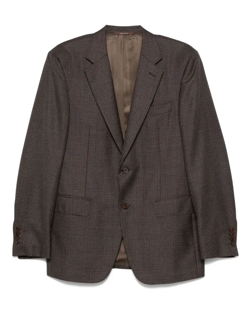 Canali Karierter Blazer mit zwei Knöpfen - Braun Braun