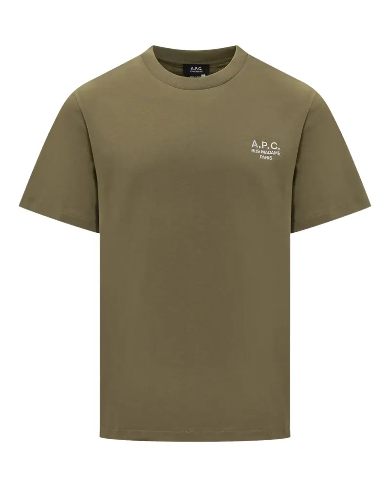 A.P.C. T-Shirt mit Logo - Grün Grün