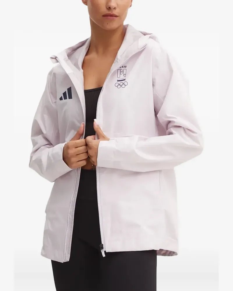 adidas olympic-logo hooded jacket - Rosa Rosa