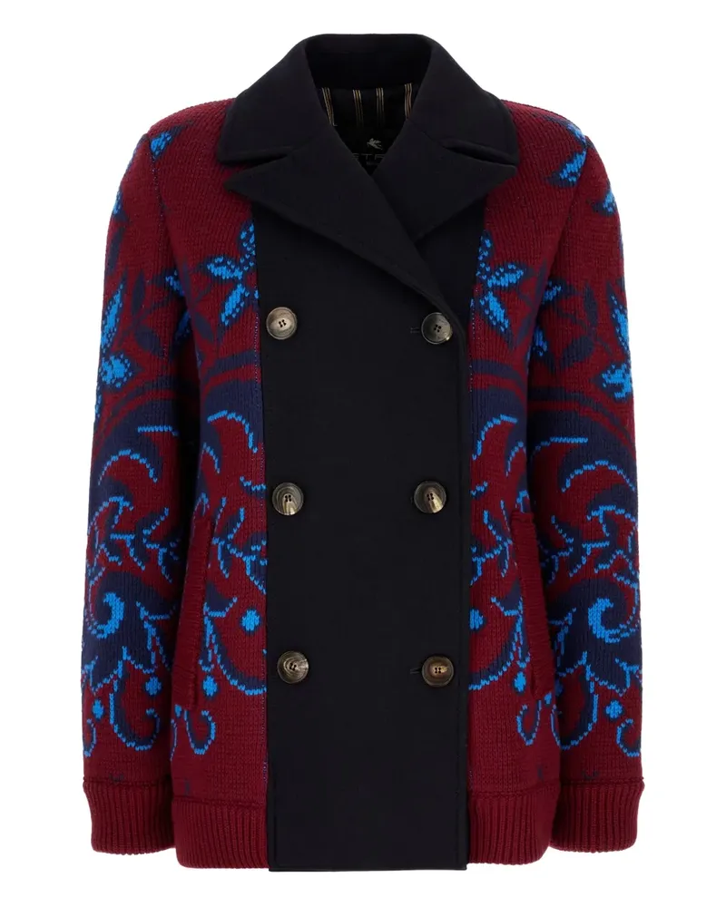 Etro Doppelreihiger Cardigan mit Blumen - Rot Rot
