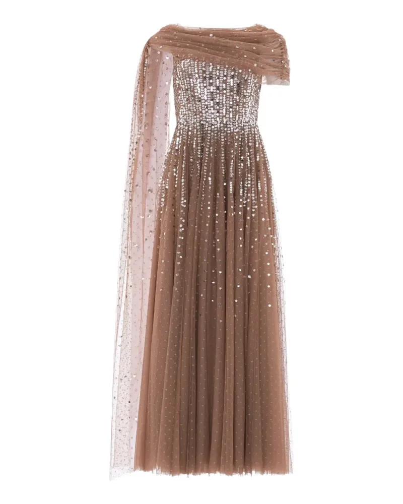 Needle & Thread Moonlight drapiertes Abendkleid mit Pailletten - Braun Braun