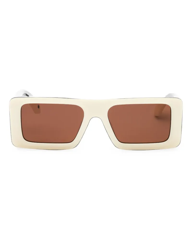 OFF-WHITE Troy Sonnenbrille mit eckigem Gestell - Weiß Weiß