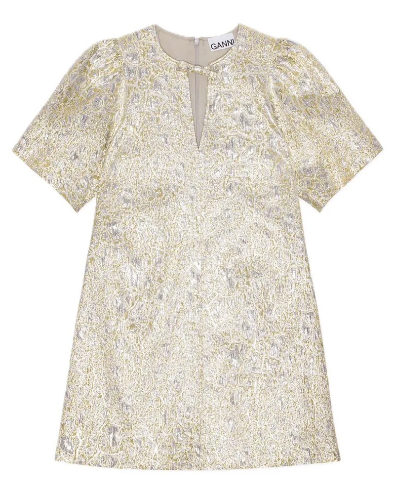 Ganni Midikleid mit Jacquardmuster - Gold Gold