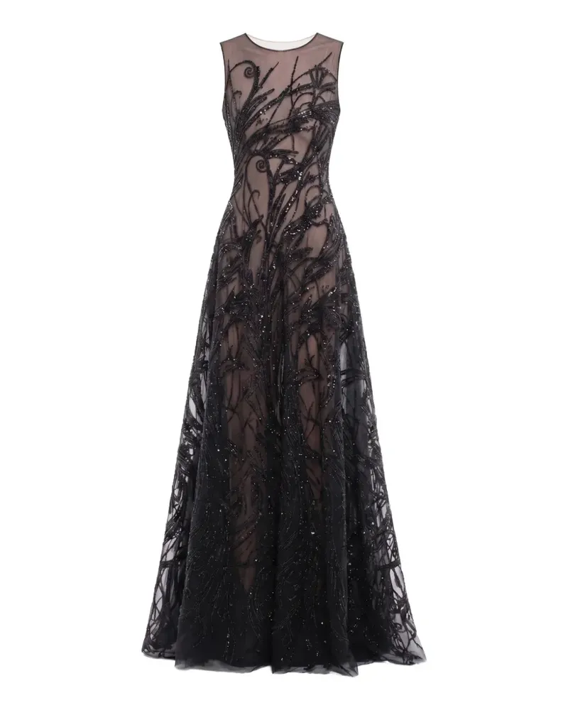 Saiid Kobeisy sequin-embellished bow-detail maxi gown - Schwarz Schwarz