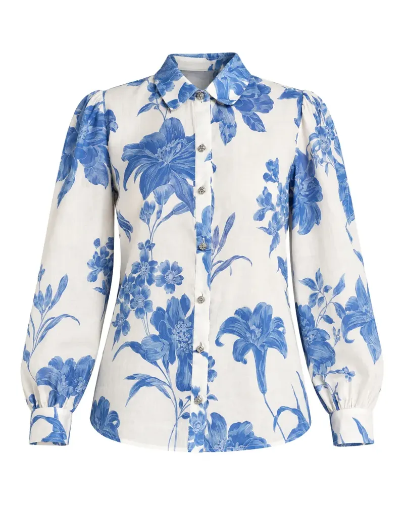 Guess Clara Hemd mit Blumenprint - Weiß Weiß