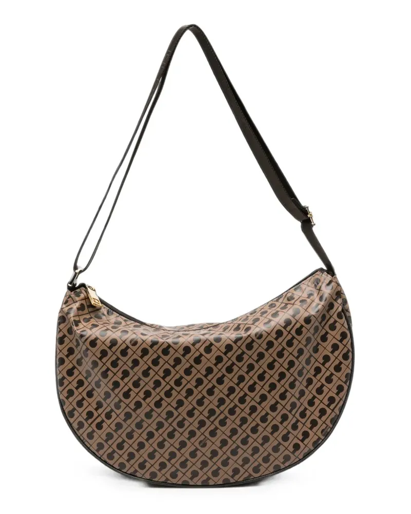 Gherardini monogram-print shoulder bag - Braun Braun