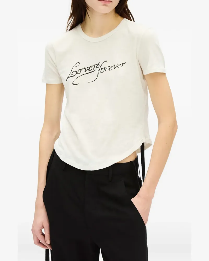 Ann Demeulemeester Floor T-Shirt - Weiß Weiß